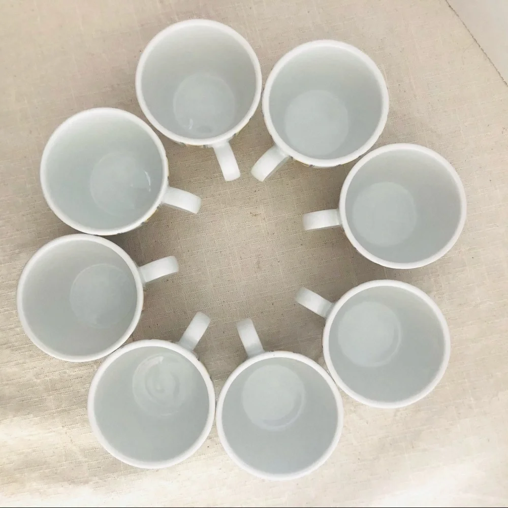 8 Eschenbach porcelain cups /Egyptian Hieroglyphs